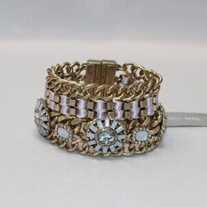 Lydell NYC Chunky Ribbon Rhinestone Chain Bracelet